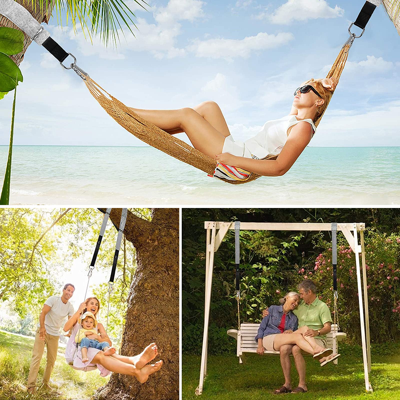 Hammock Hanging Kit with Swing Chain, 1000lbs Capacity Hanging